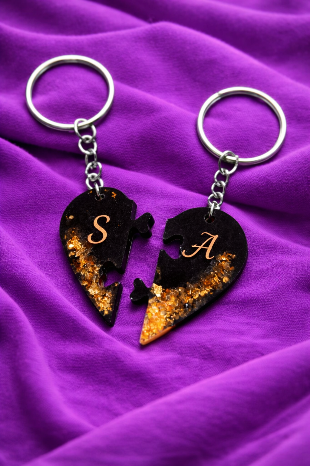 Llavero corazón puzzle – Pack doble