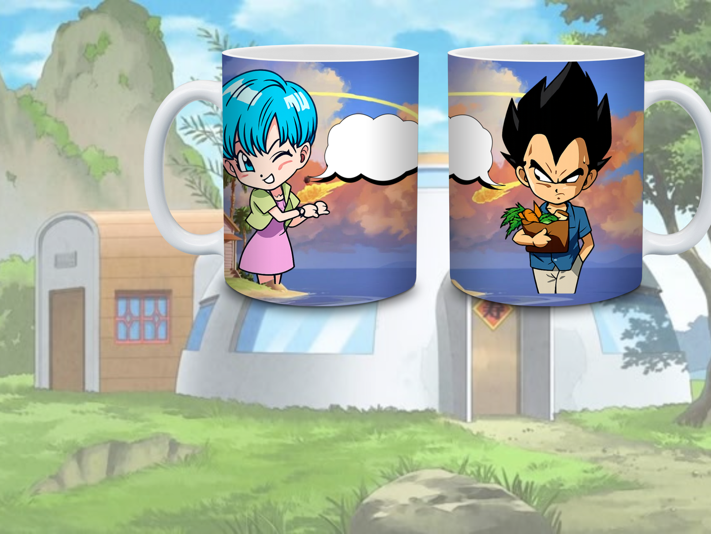 Pack tazas Vegeta & Bulma (personalizable)