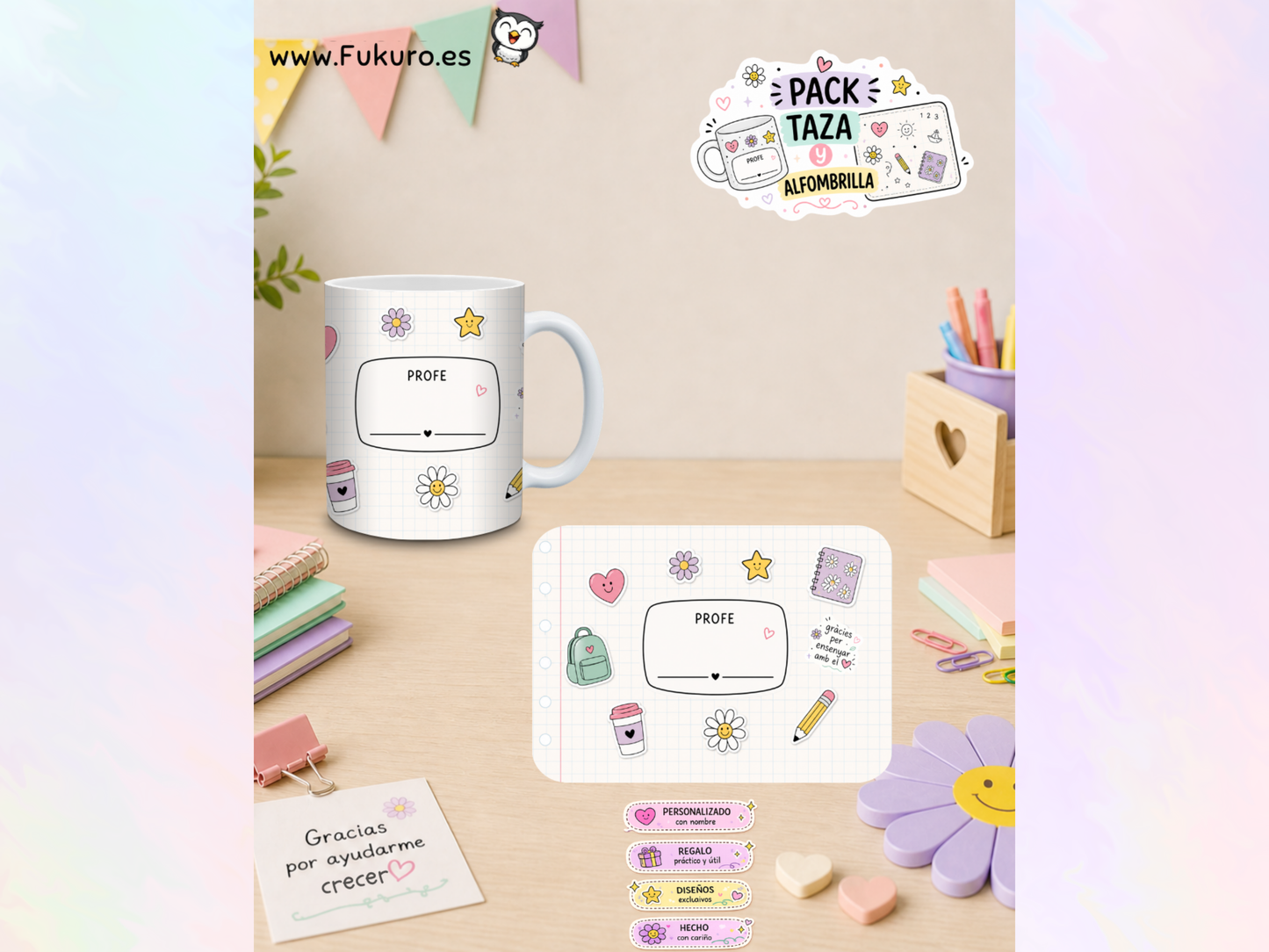 Pack Profe – Taza + Alfombrilla Personalizada