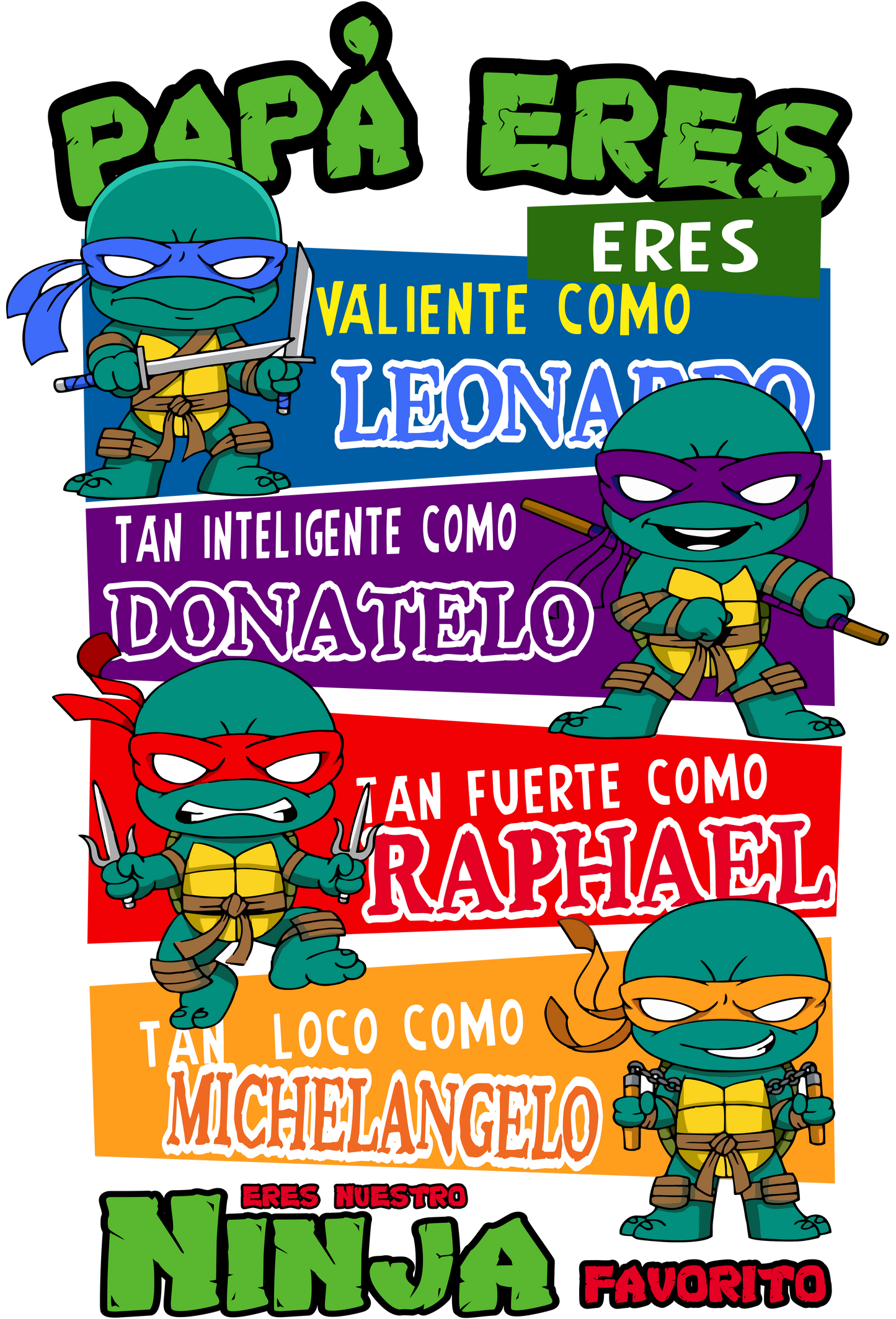 CAMISETA TORTUGAS NINJA - DIA DEL PADRE