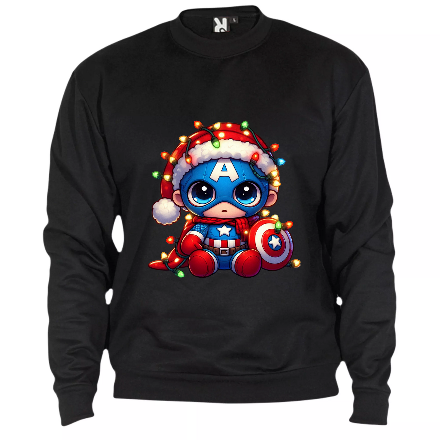 Camiseta Navidad Capitán America Chibi