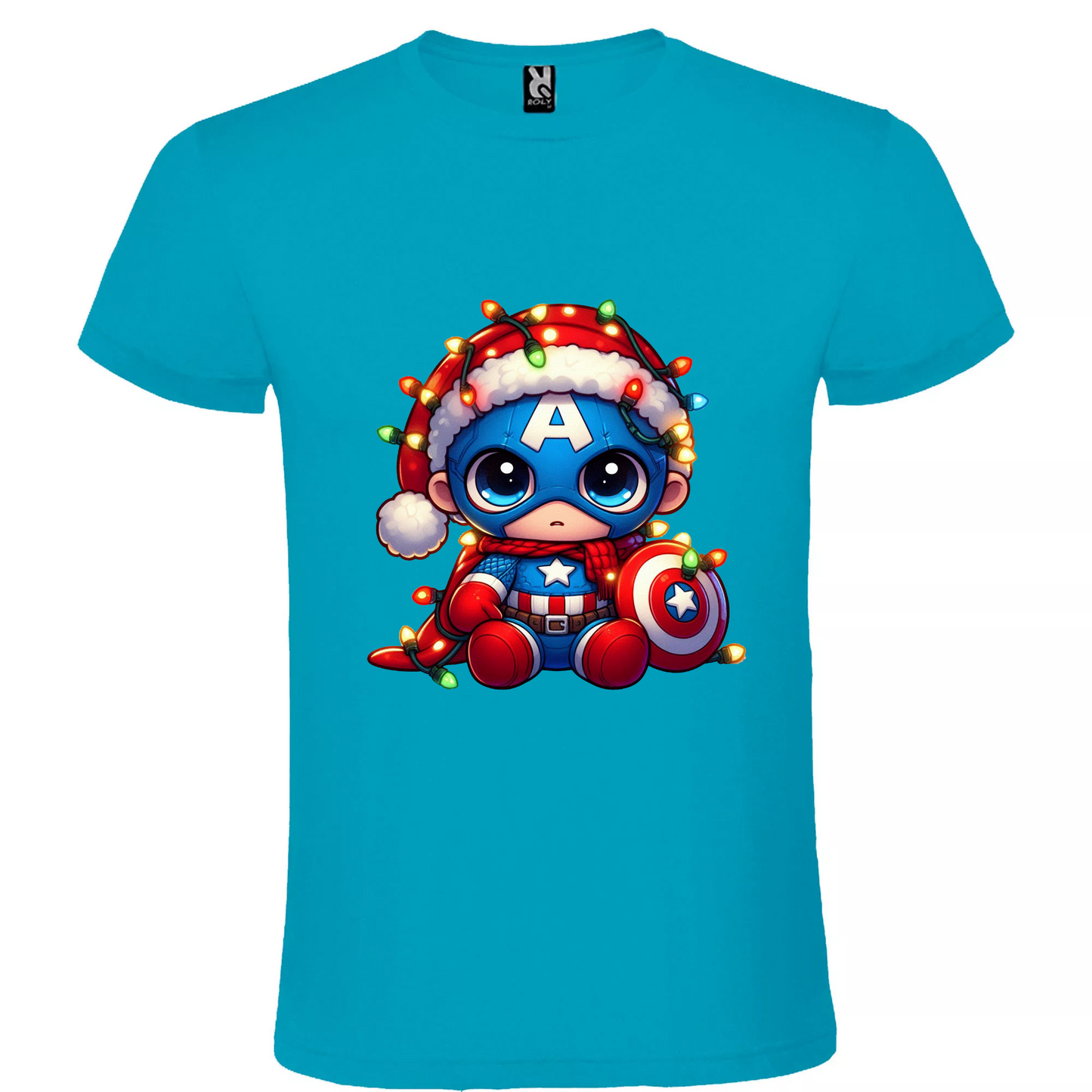 Camiseta Navidad Capitán America Chibi