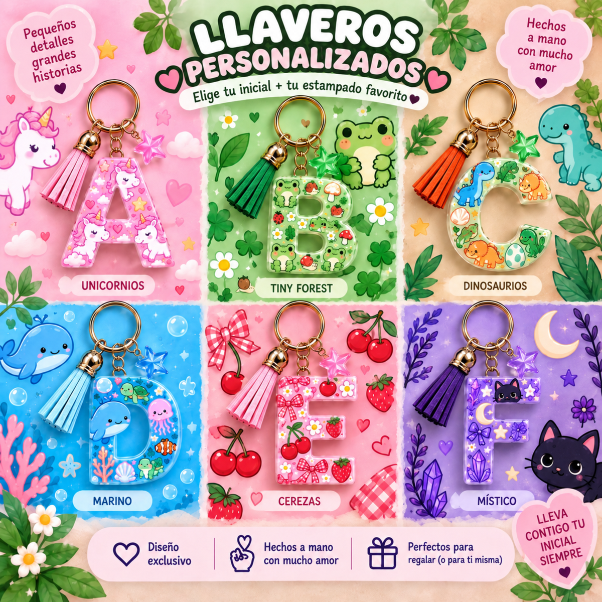 Elige tu inicial, encuentra tu estampado y hazla completamente tuya 💕
