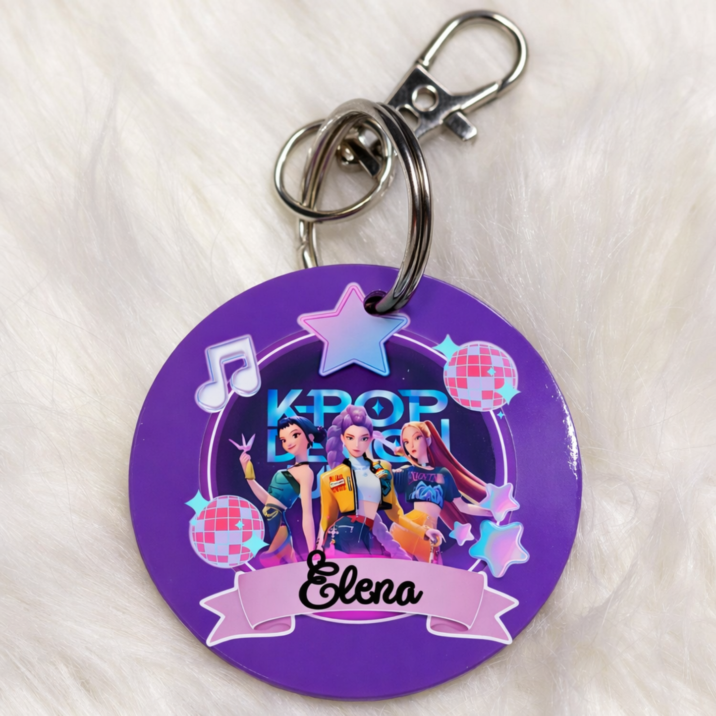 Llavero K-Pop Huntrix personalizado con nombre