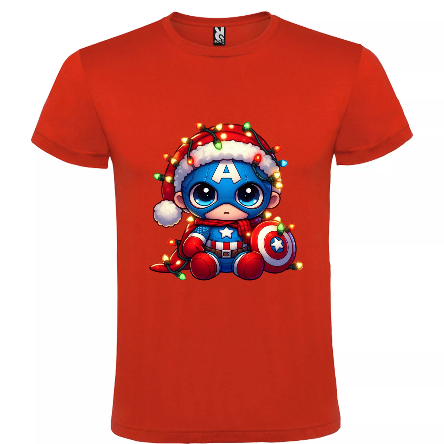 Camiseta Navidad Capitán America Chibi