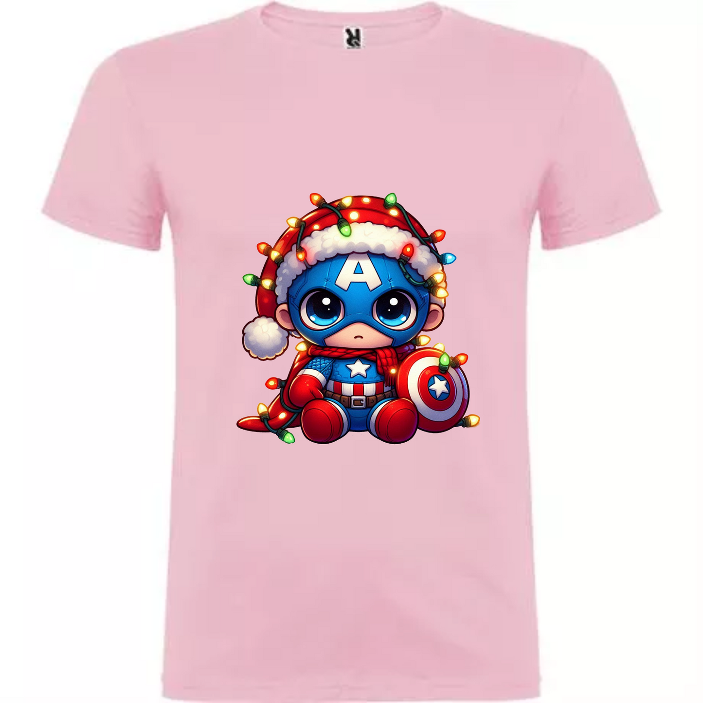 Camiseta Navidad Capitán America Chibi