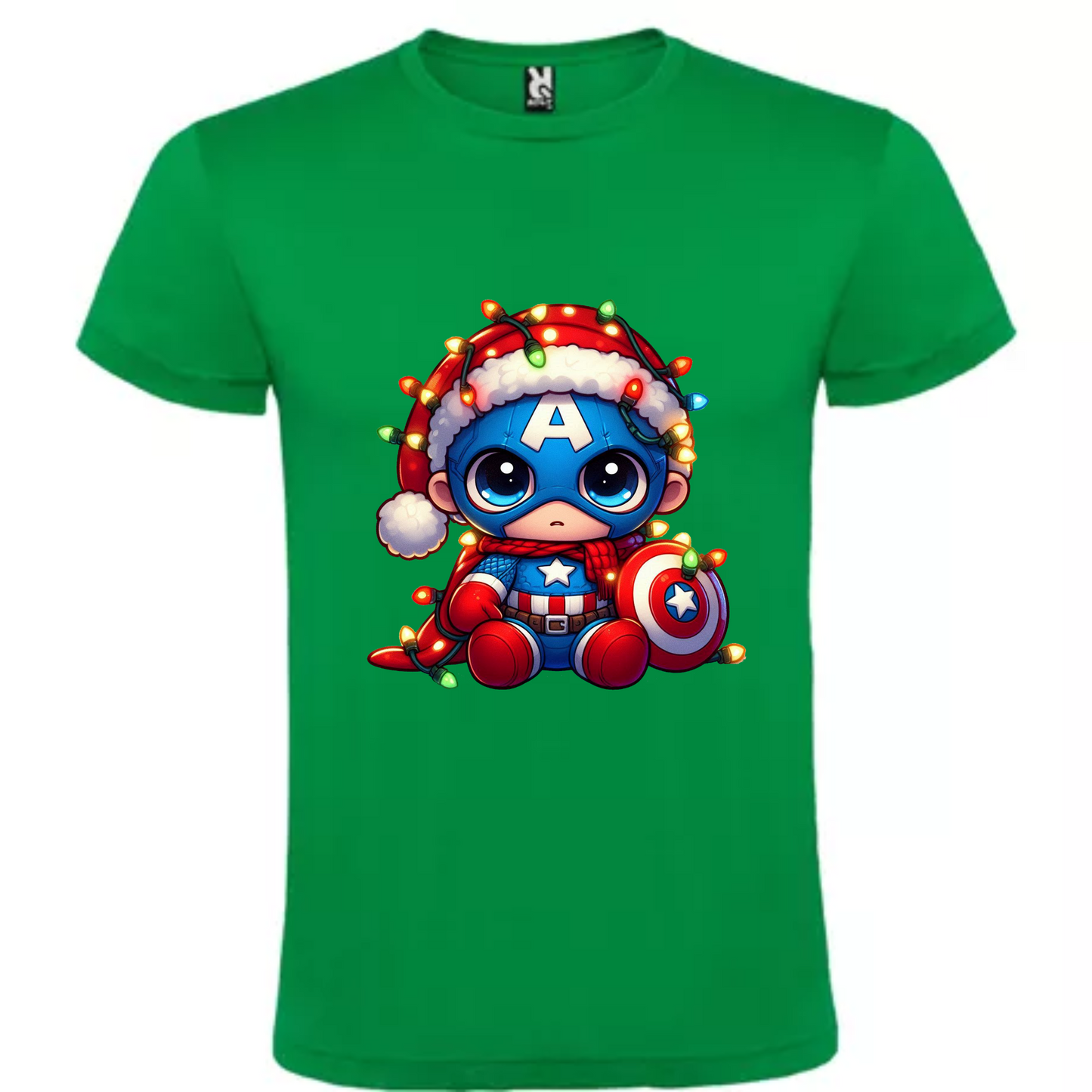 Camiseta Navidad Capitán America Chibi