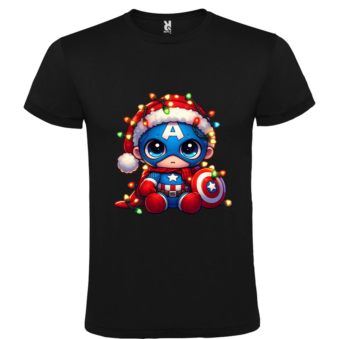 Camiseta Navidad Capitán America Chibi