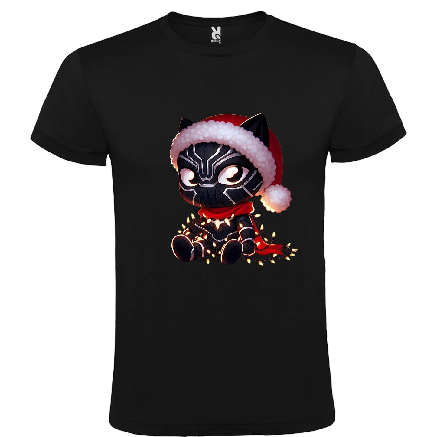 Camiseta Navidad Black Panther Chibi