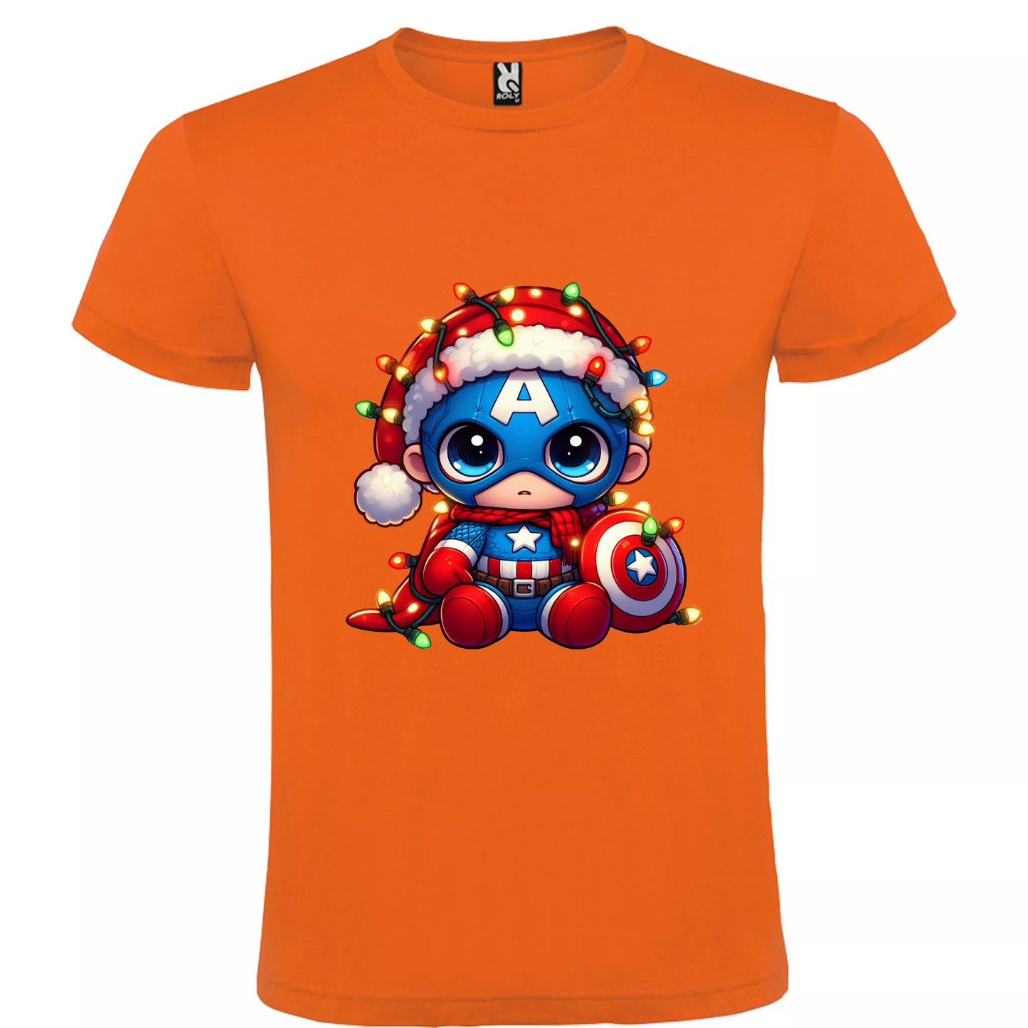 Camiseta Navidad Capitán America Chibi
