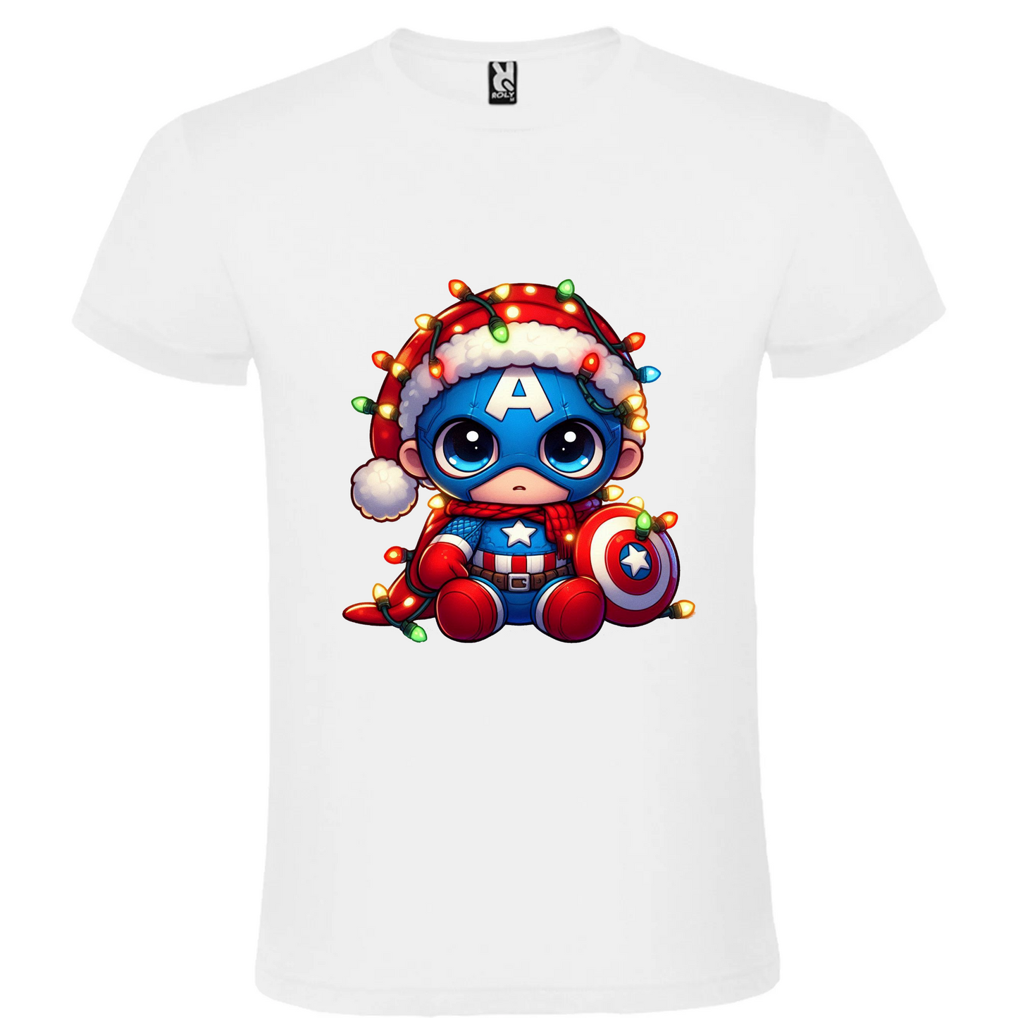 Camiseta Navidad Capitán America Chibi