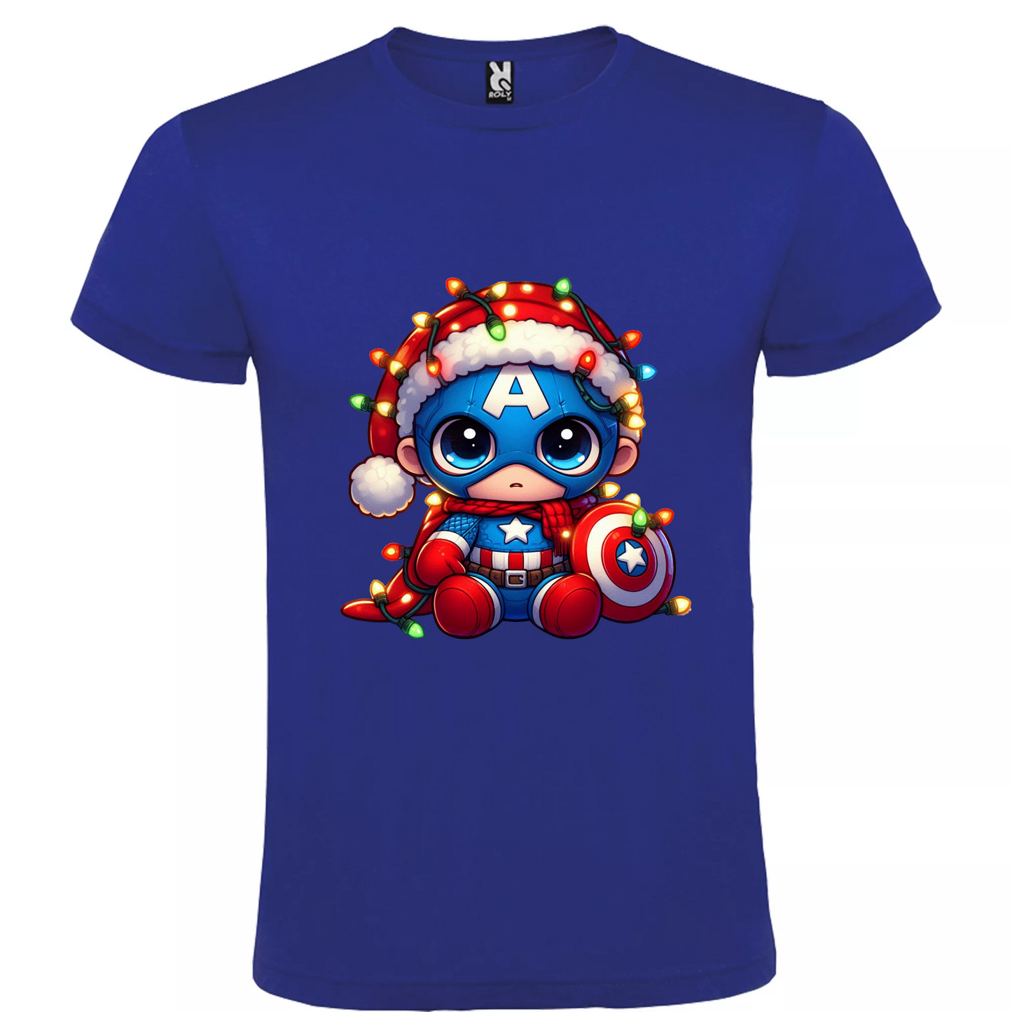 Camiseta Navidad Capitán America Chibi