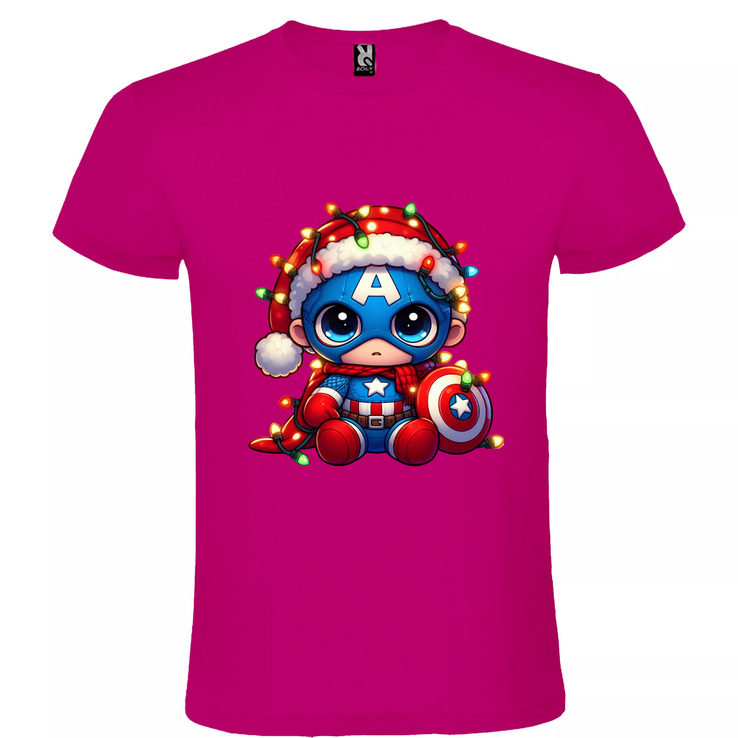 Camiseta Navidad Capitán America Chibi