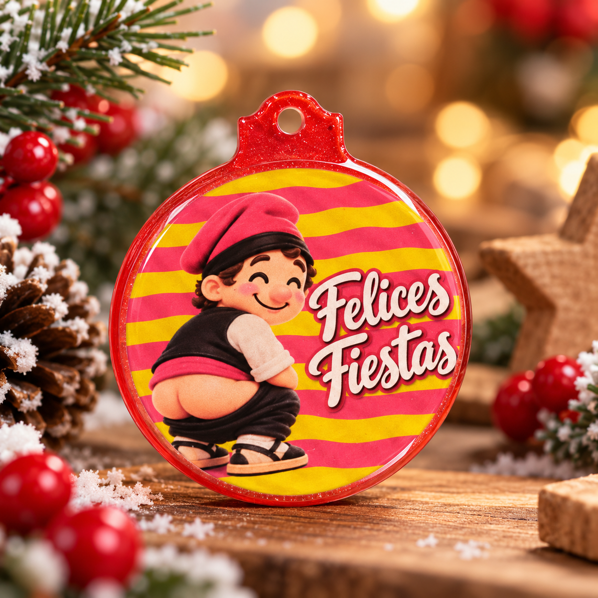 Bolas de Navidad de resina – Caganer y Tió 🎄