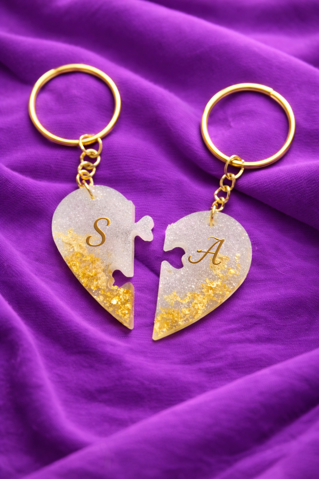 Llavero corazón puzzle – Pack doble