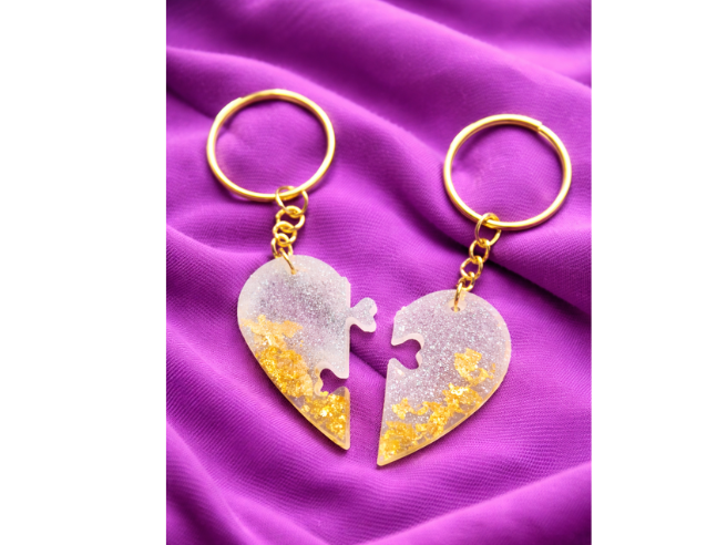 Llavero corazón puzzle – Pack doble