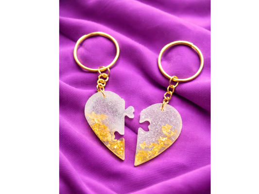 Llavero corazón puzzle – Pack doble