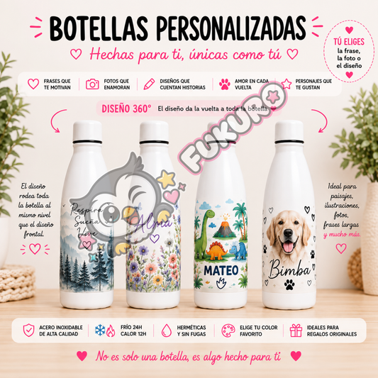 Botella personalizada – Tu idea, tu diseño 💕
