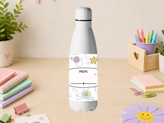 Botella personalizada para profes – regalo original fin de curso