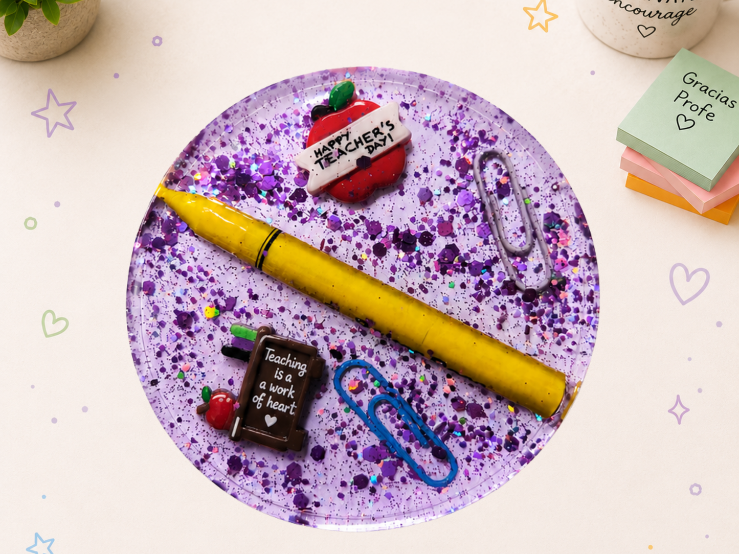 Posavasos de Resina para Profes ✨📚
