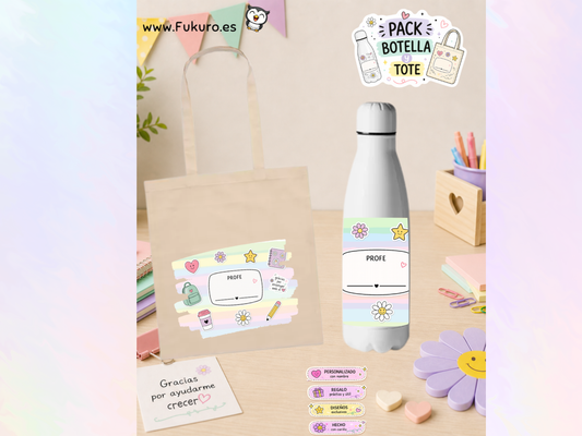 Pack Profe – Botella + Tote Bag Personalizada