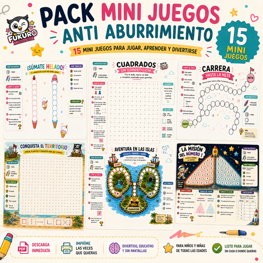 Pack Antiaburrimiento FUKURO 🎲 | Juegos imprimibles