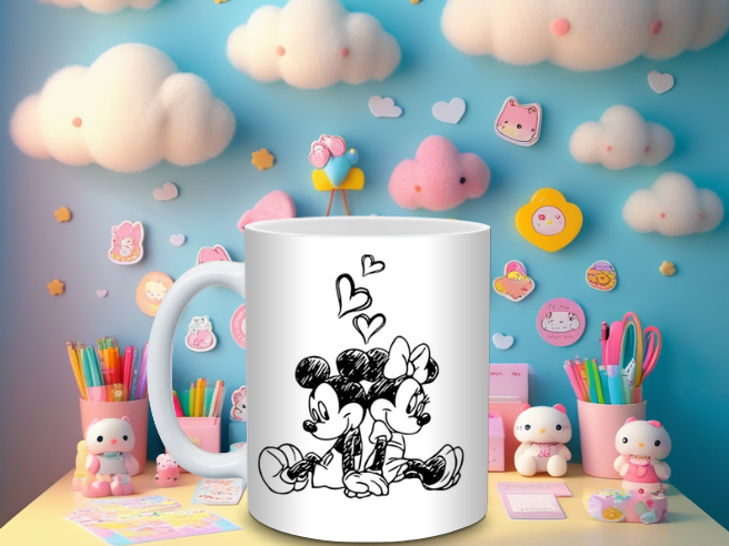 Taza love Minney&Mickey